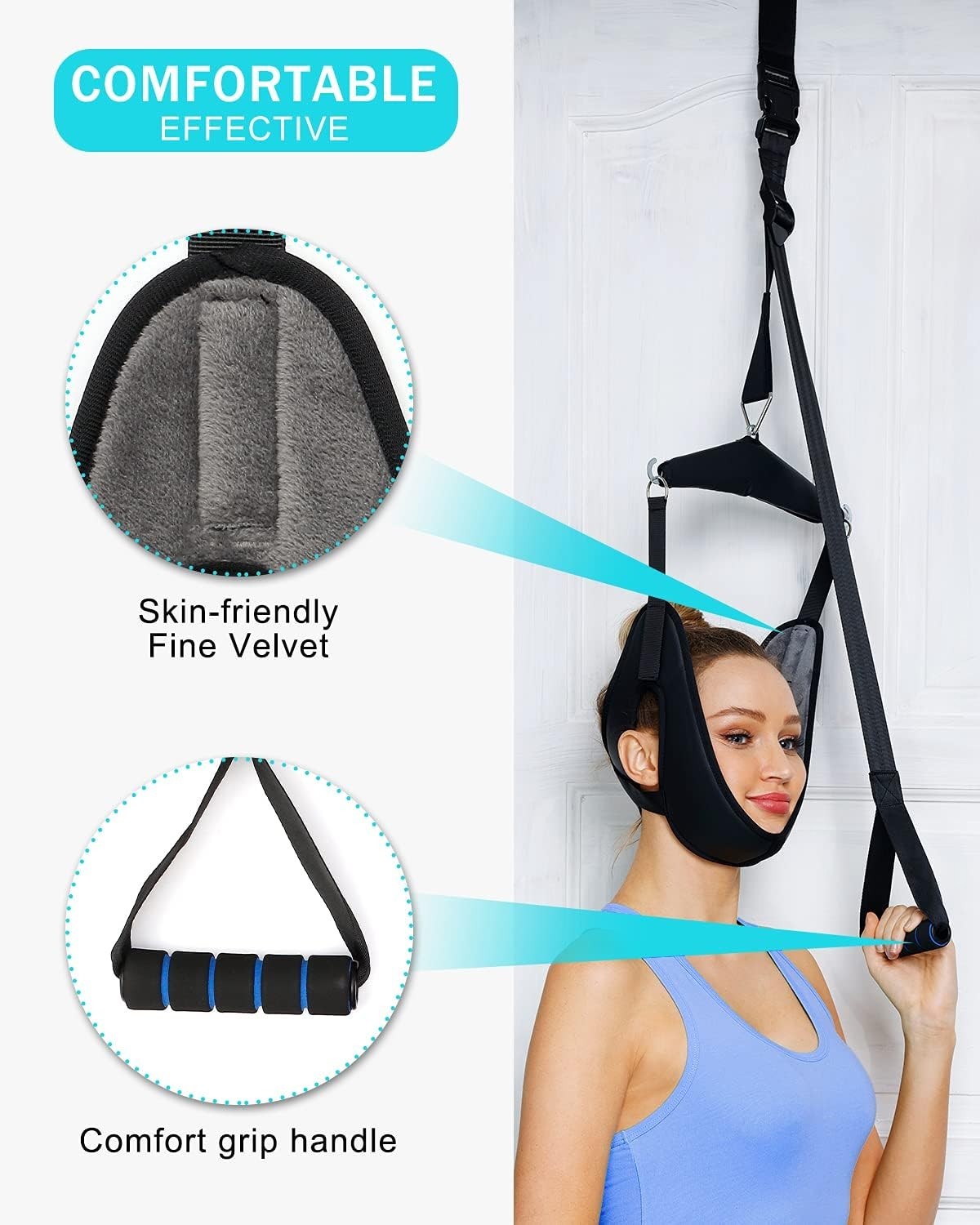 Neck Traction Device Over Door Portable Cervical Neck Pain Relief Therapy