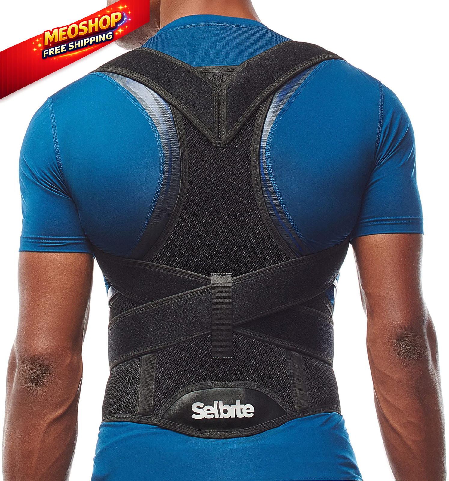 Selbite Posture Corrector for Men and Women – Medium (Waist 34”-40”), Black