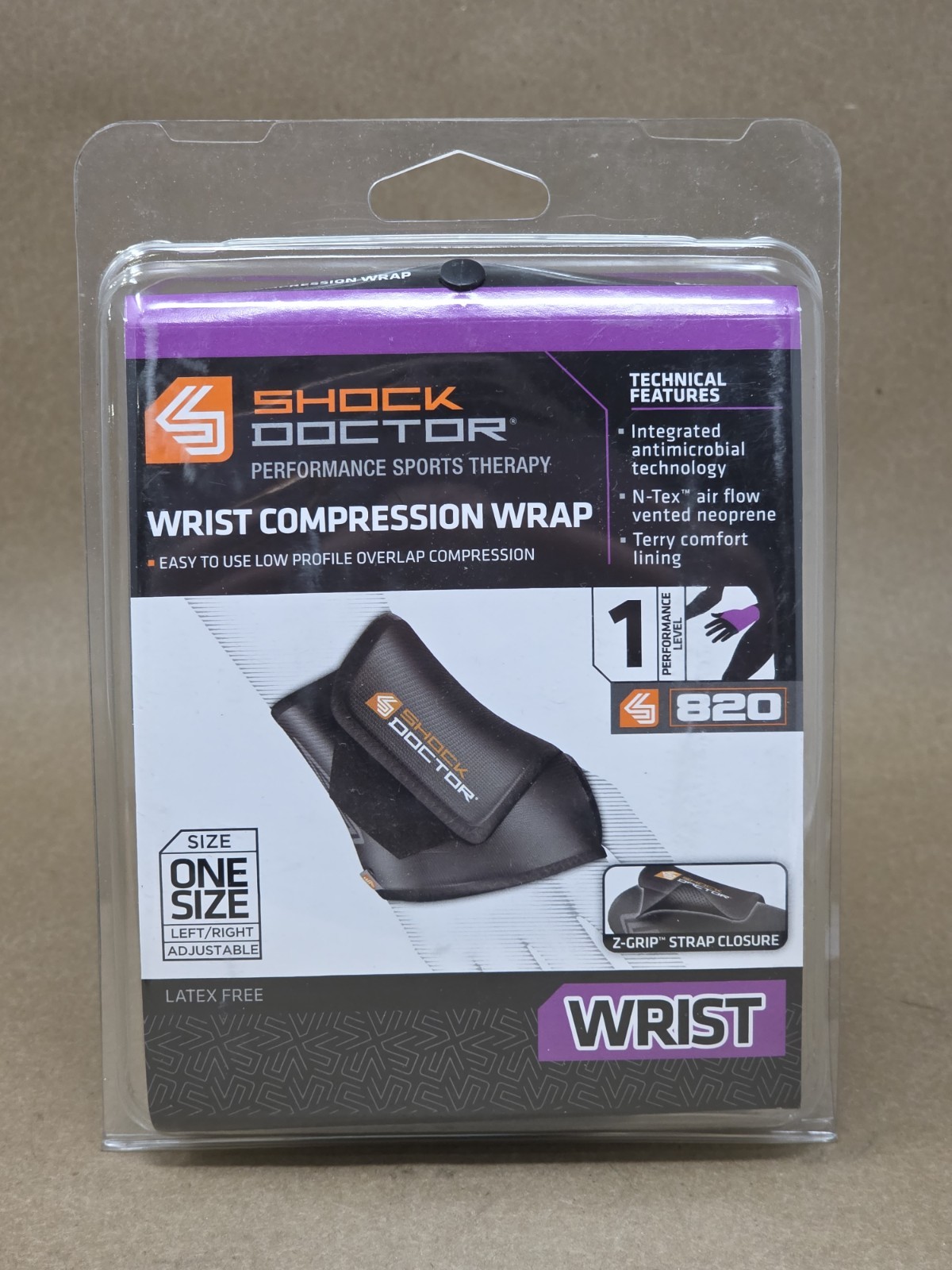 Shock Doctor Wrist Compression Wrap 820 Level 1, One Size, Left/Right
