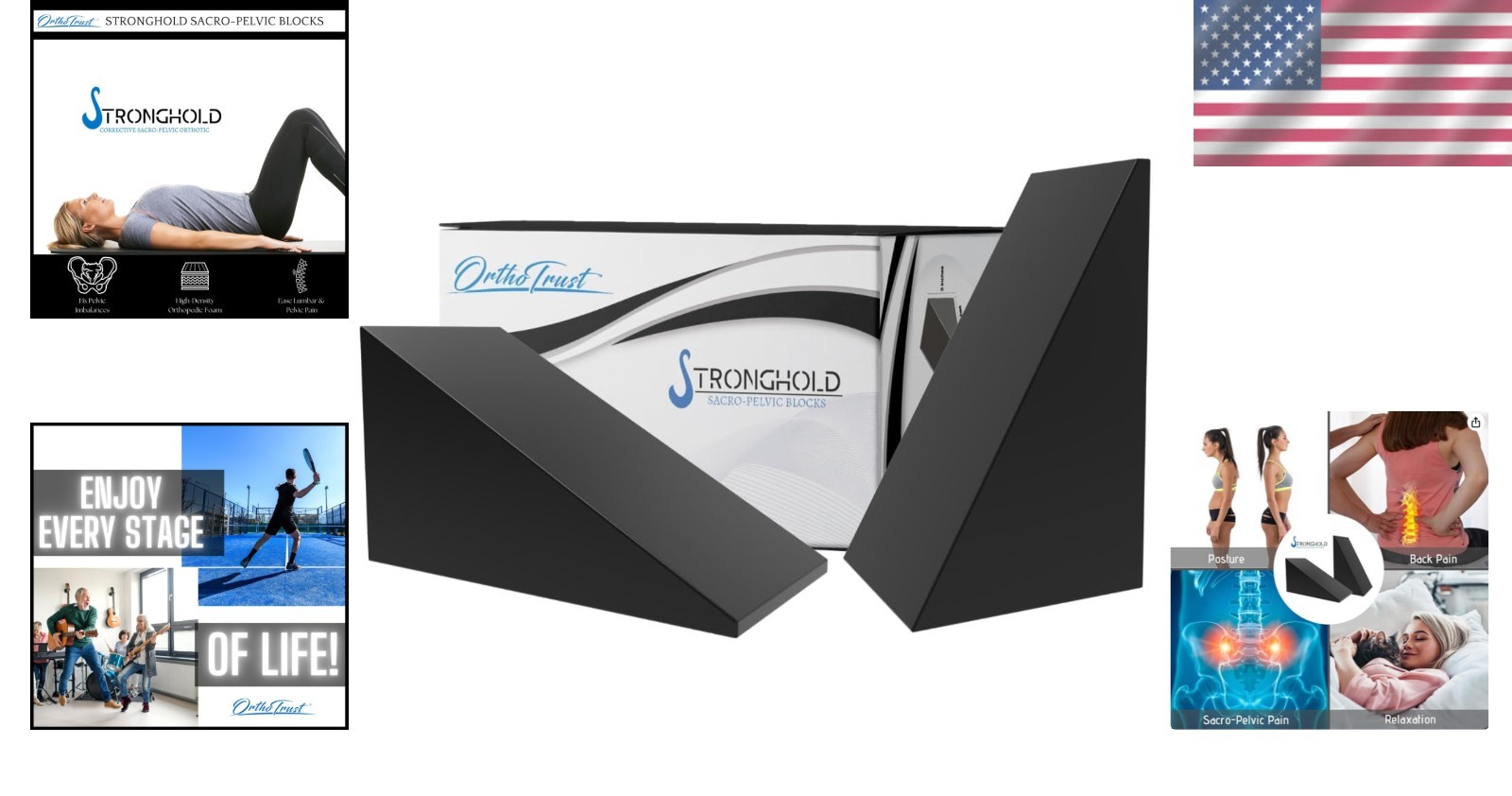 StrongHold Pelvic Sacral Blocks Set – Black