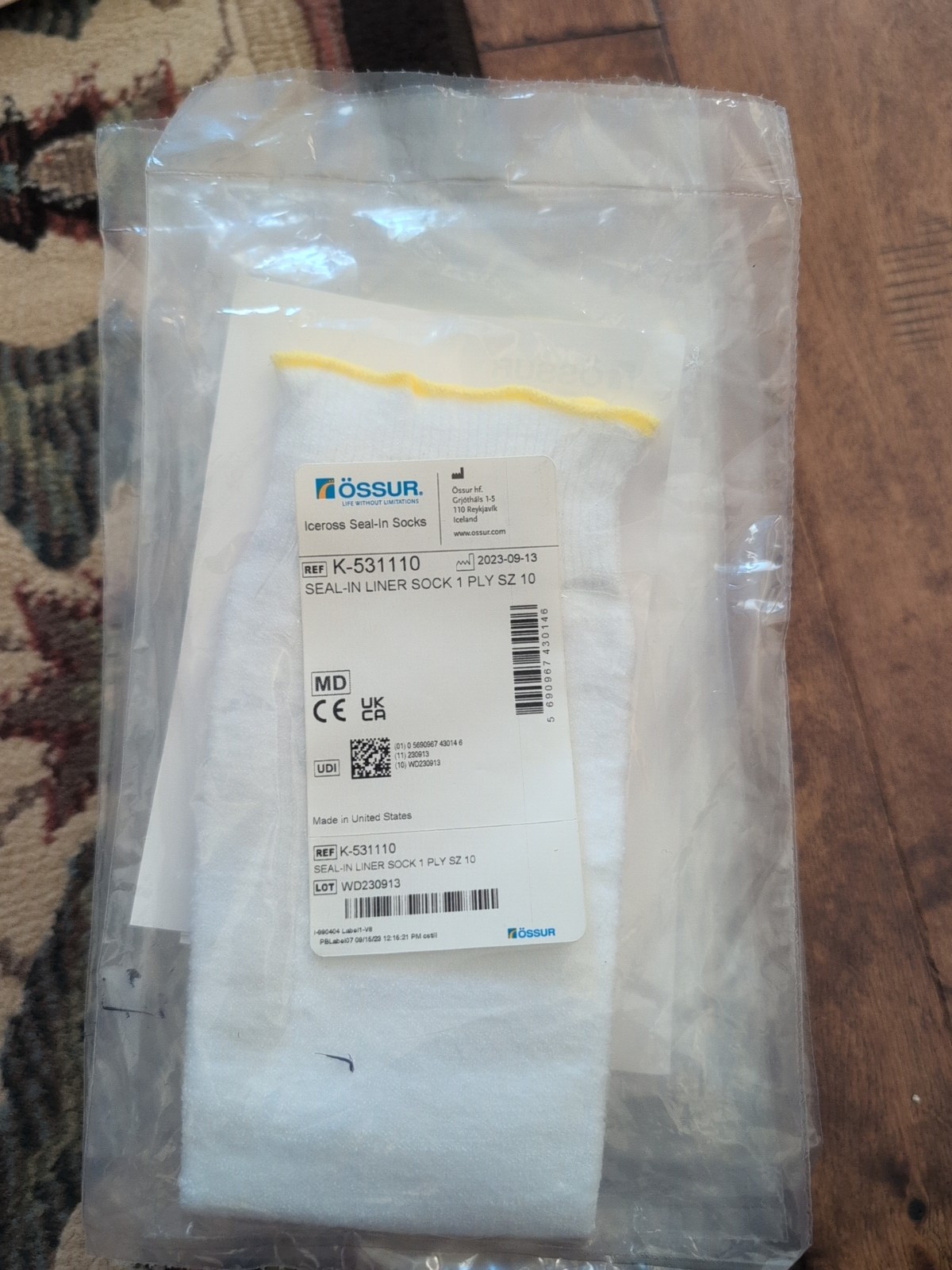 Ossur Seal-In Liner Socks Size 10, 1 Ply, 2023 Model