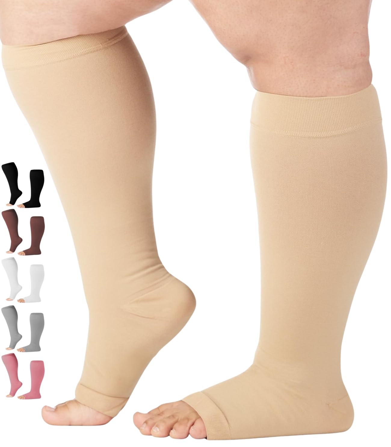 Compression Socks for Women and Men 20-30 mmHg – Extra Wide Calf Medical Comp…