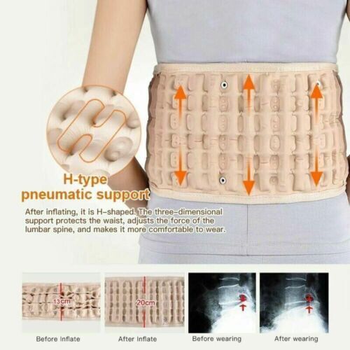 Lumbar Decompression Belt Back Brace Spinal Support Air Extender & Traction