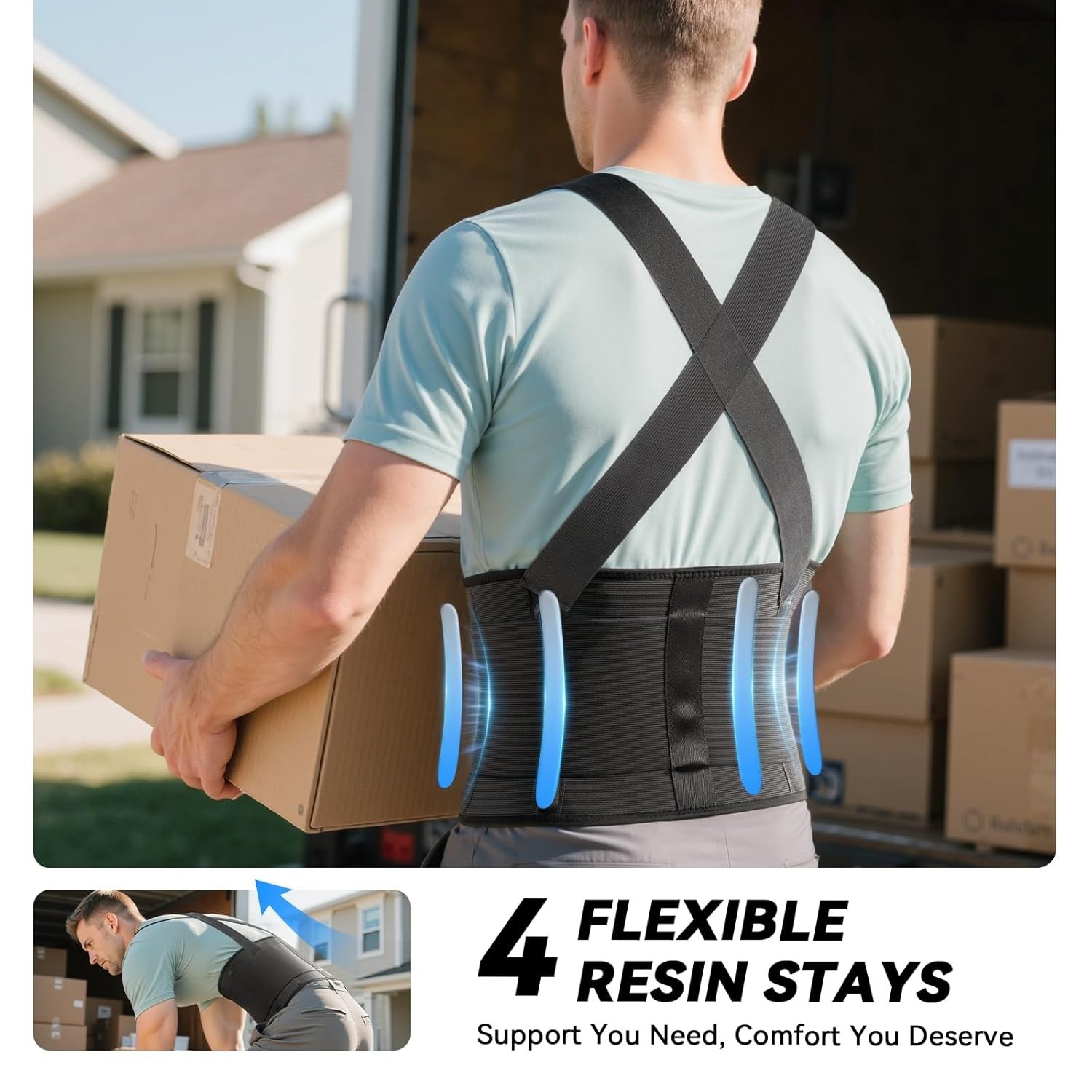 Large Adjustable Back Support Belt for Sciatica & Herniated Disc – Durable Black