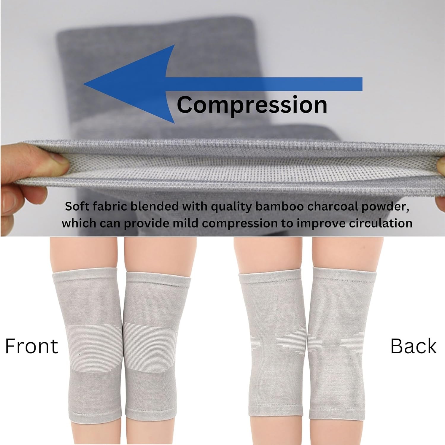 2-Pack Bamboo Knee Compression Sleeve for Men and Women, Compression Knee Sle…