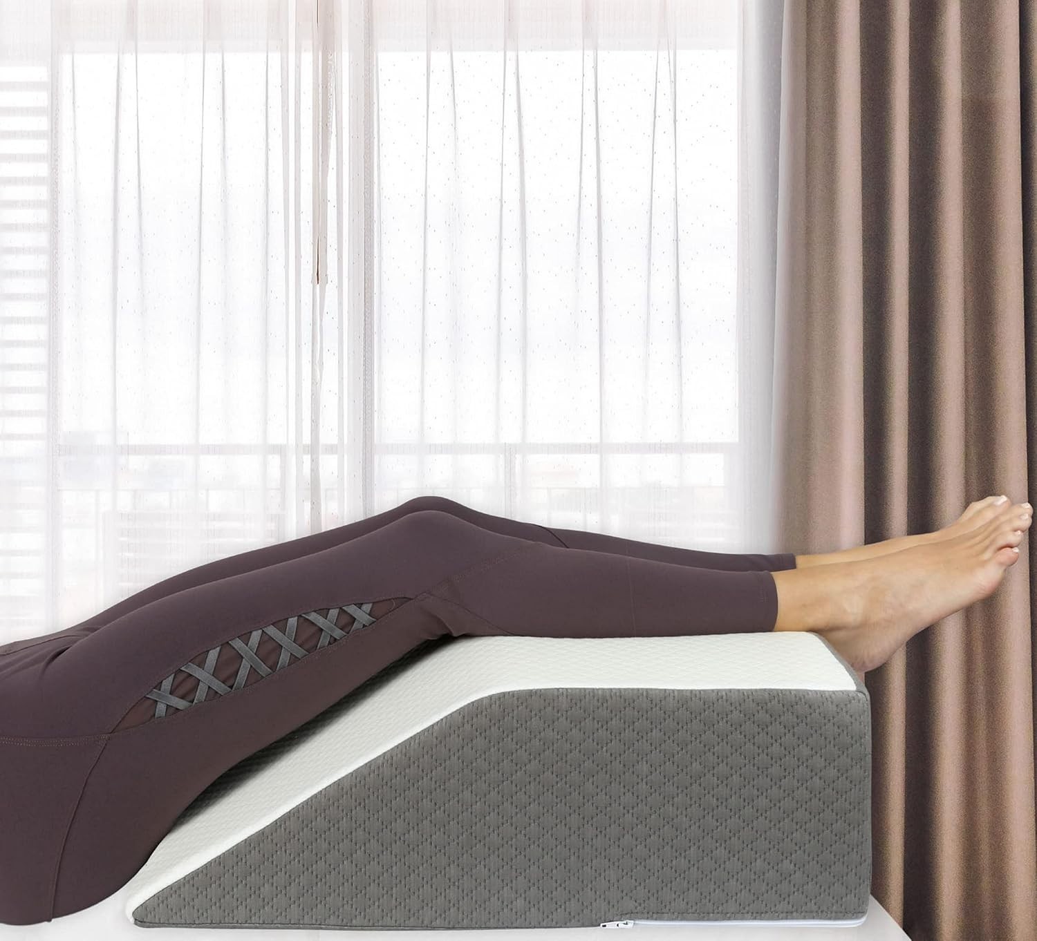 Leg Elevation Pillow 7 Wedge Bolster for Foot Knee Ankle Support Bed