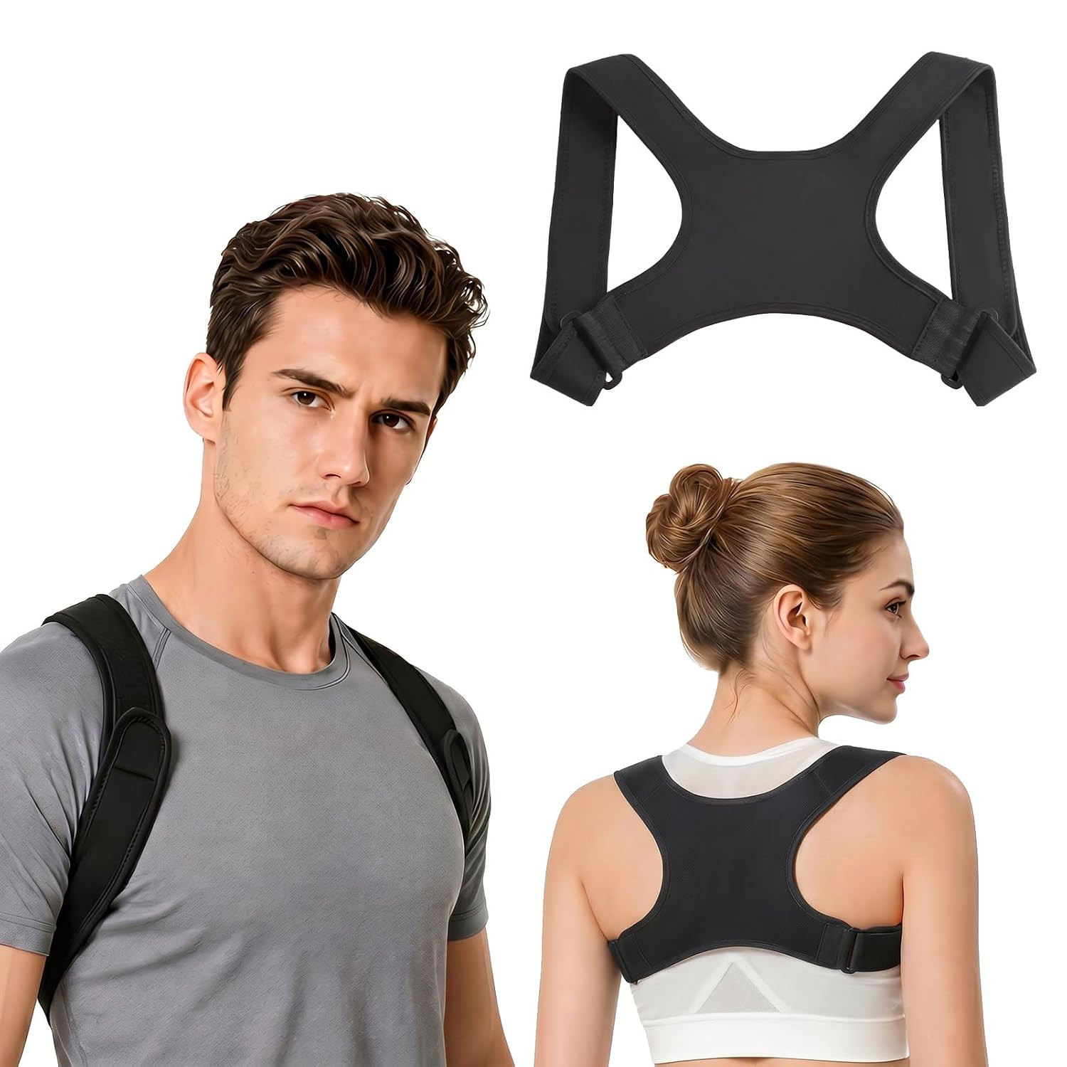Posture Corrector for Men and Women, Adjustable Back Support Brace, Comfortable