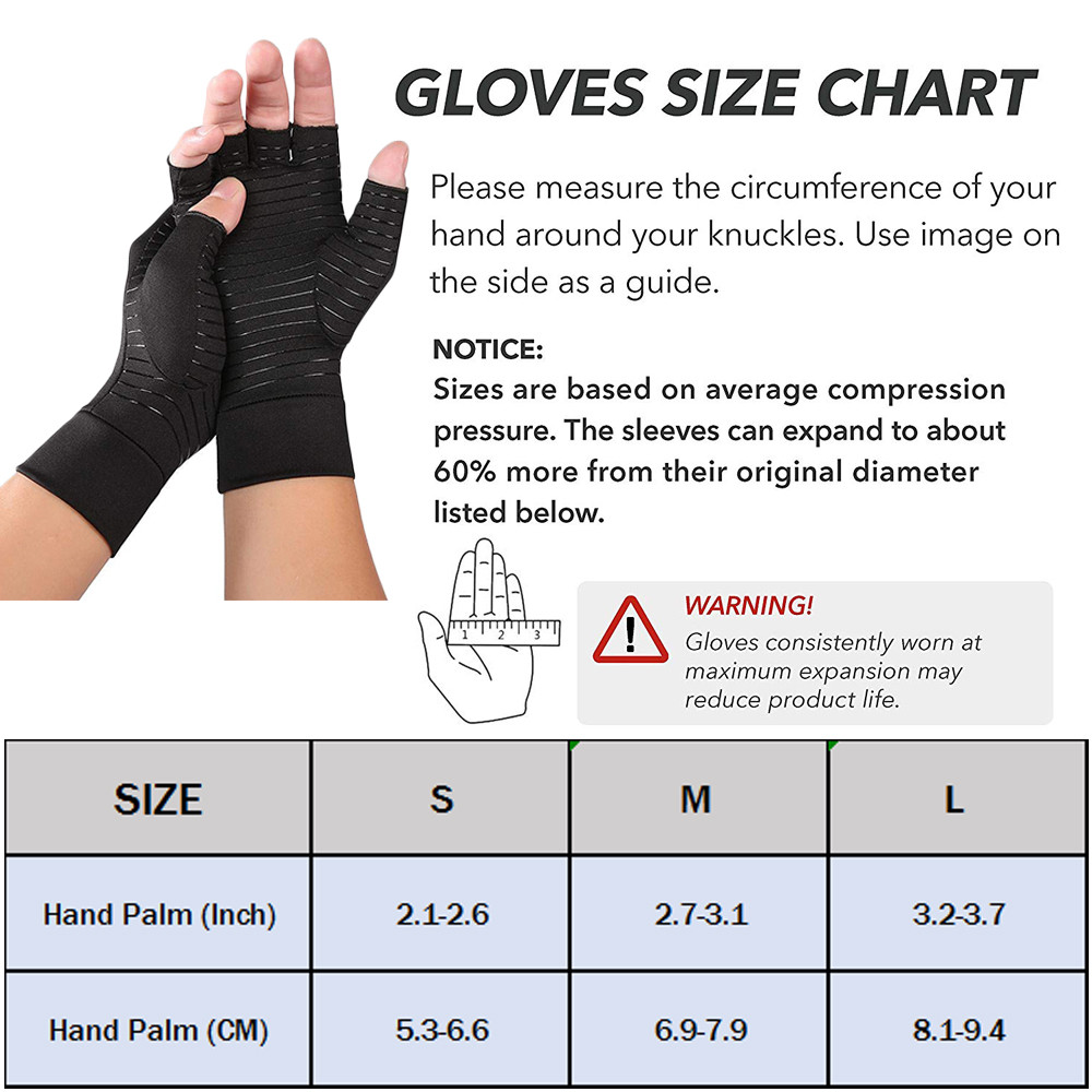 Compression Gloves Brace Support Arthritis Relief Sport Hand Wrist Pain Therapy