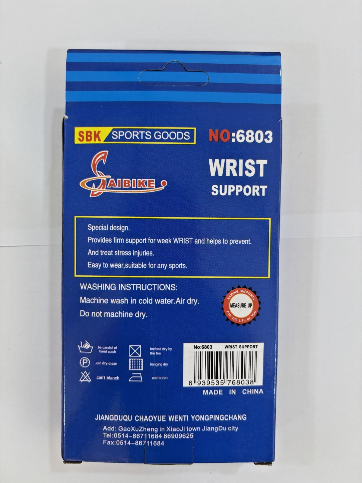 Elastic Wrist Support Brace Compression Sleeve Sports Gym Pain Relief Blue