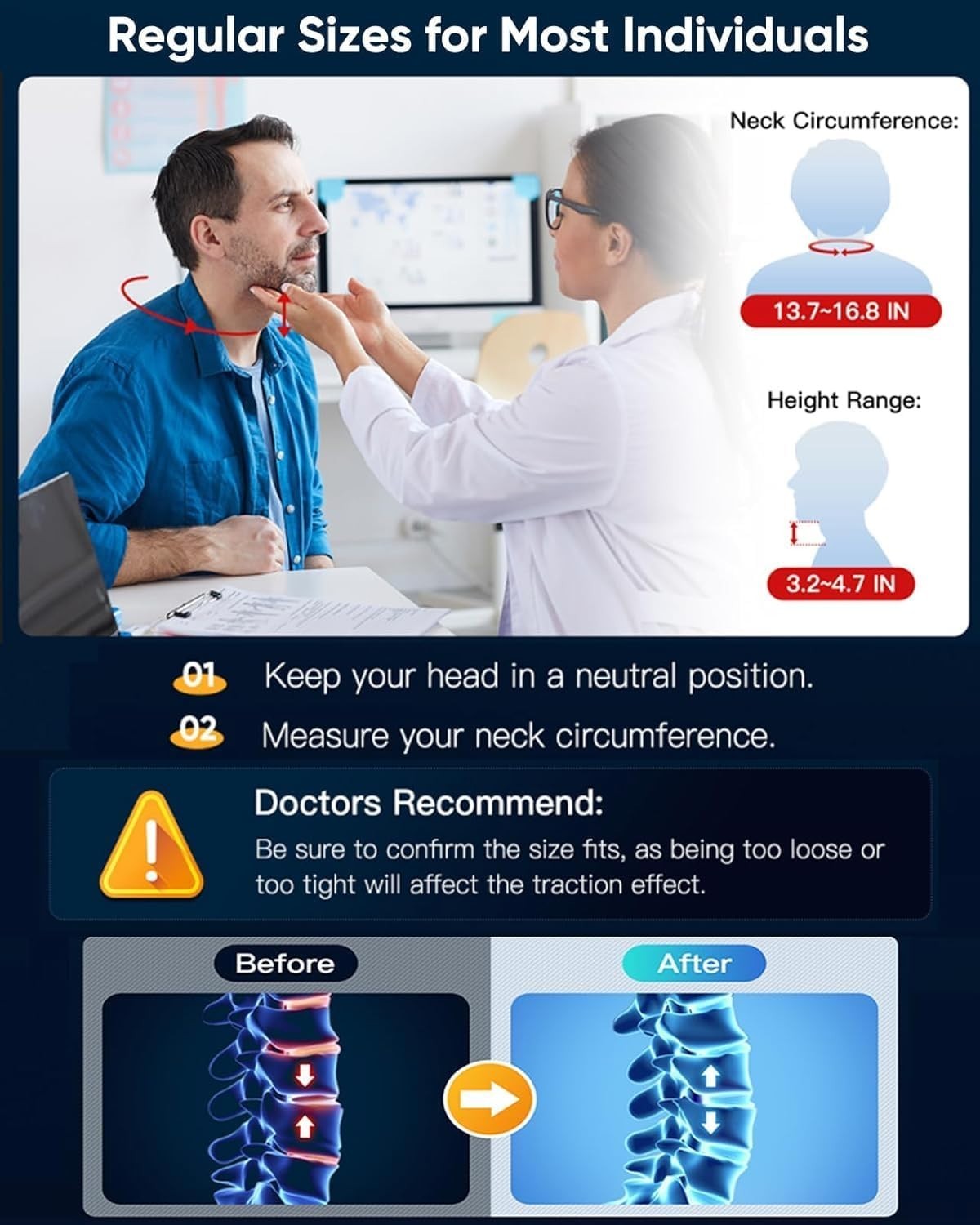 Advanced Cervical Traction Device with 8 Airbags – Portable Neck Relief Solution