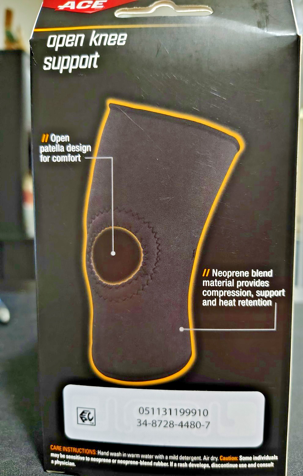 ACE 3M KNEE OPEN SUPPORT LG NIB