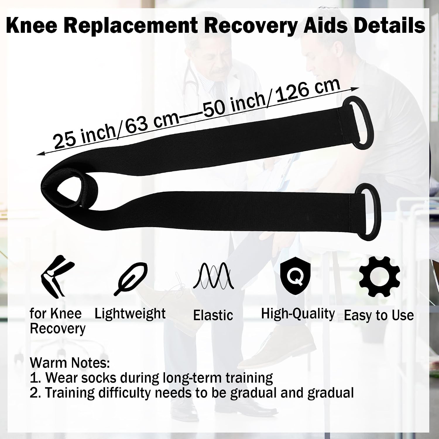 Knee Replacement Recovery Kit Leg Lifter Strap Elastic Exercise Bands Hip Leg