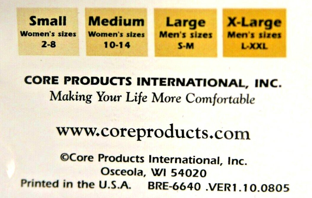 Core Products Body Shield Posture Support Latex Free for Correcting Posture