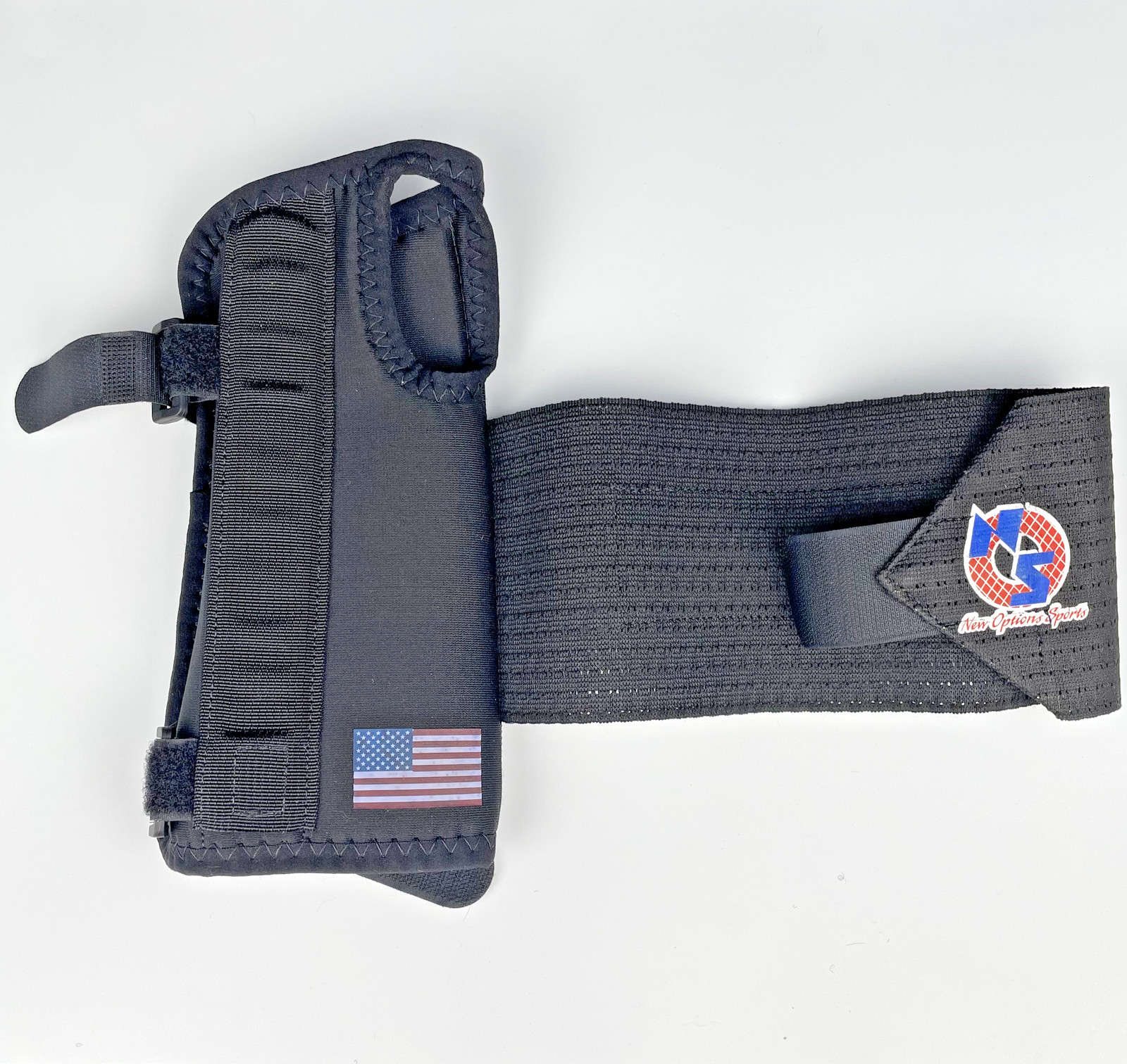 New Options Sports Wrist Support Medium Left Hand Flexible Brace Blk Great Cond