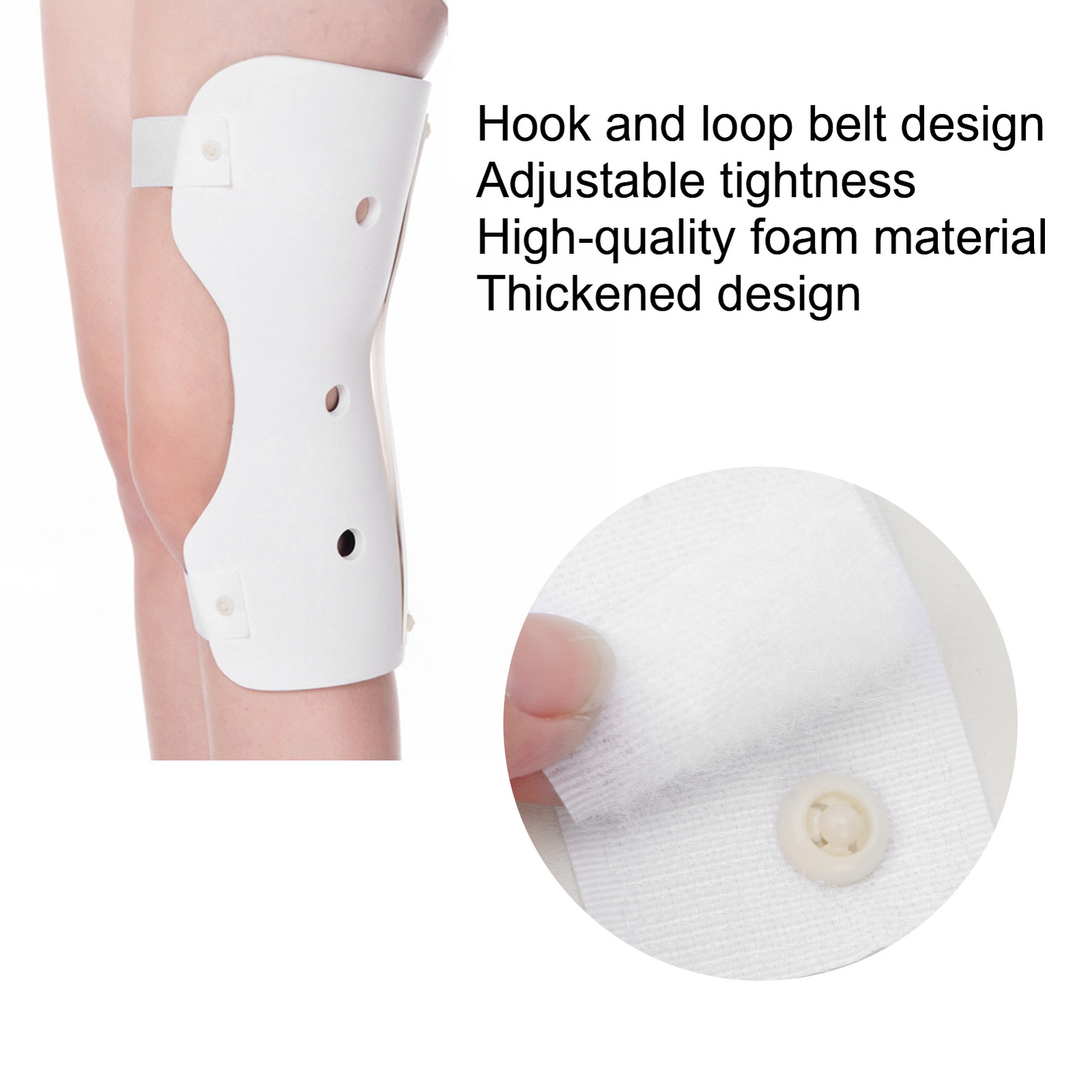 Knee Splint Knee Immobilizer Compression Sleeve Straight Leg Support Brace Left