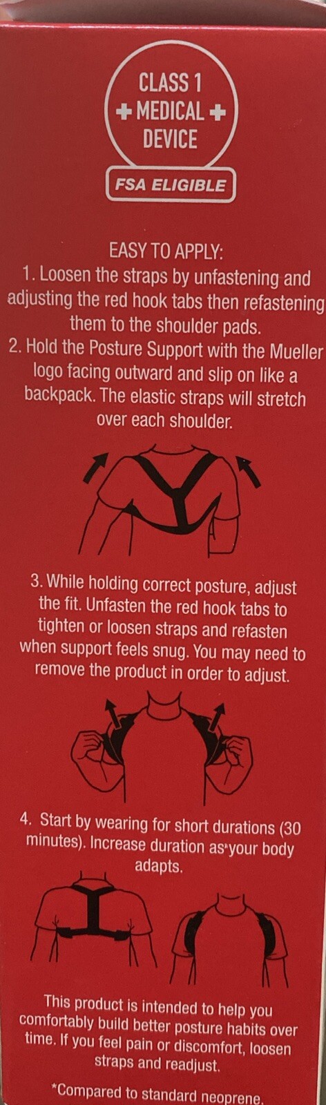 Mueller Sports Medicine Adjustable Posture Corrector Support One Size Black