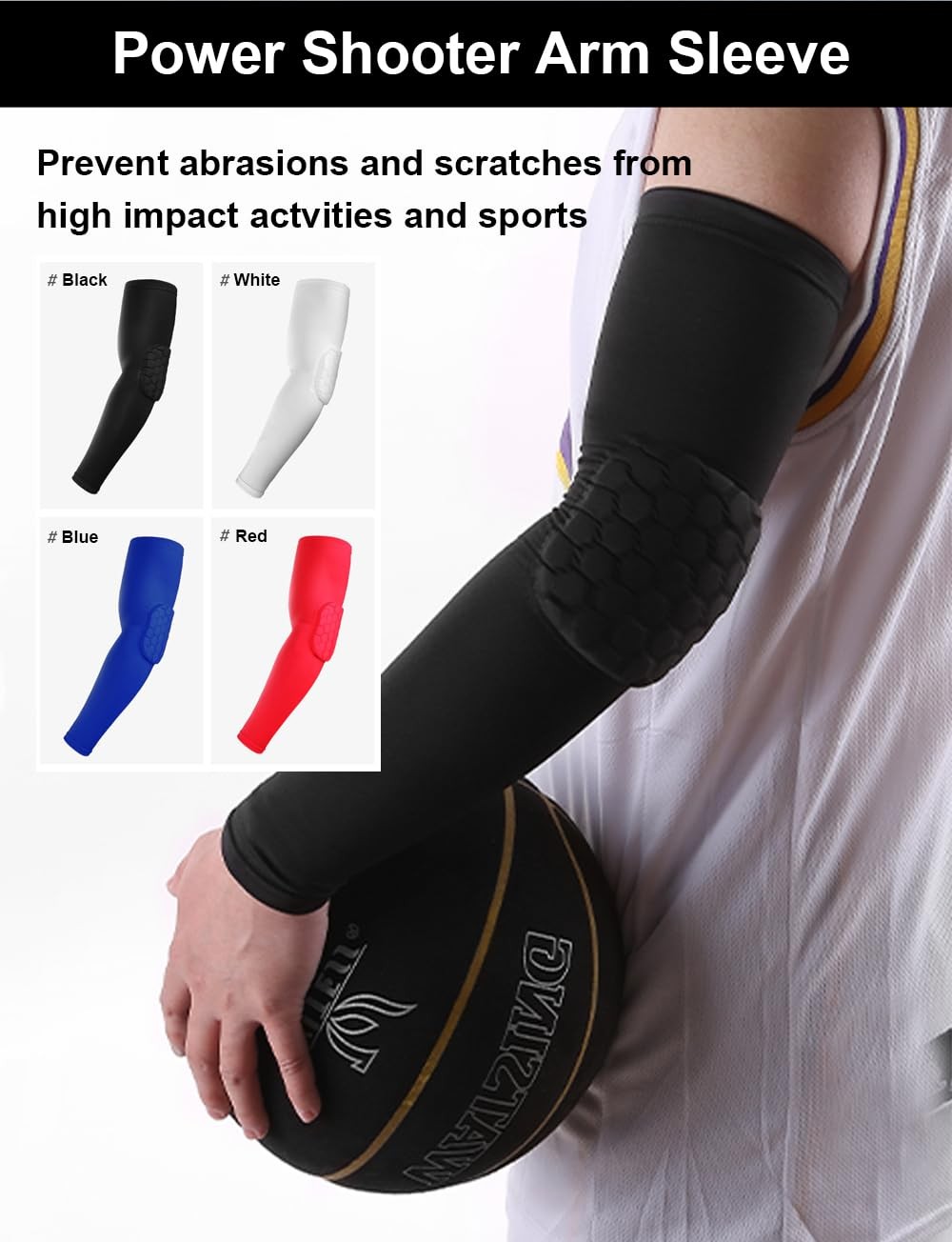 2 Pack Elbow Compression Sleeve Padded Elbow Sleeve, Basketball Arm sleeve Ba…