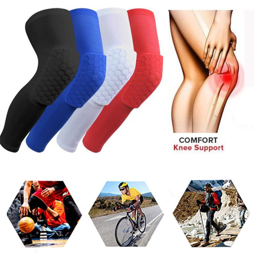 Knee Pad Basketball Leg Protector Knee High Crashproof Antislip Honeycomb Sleeve