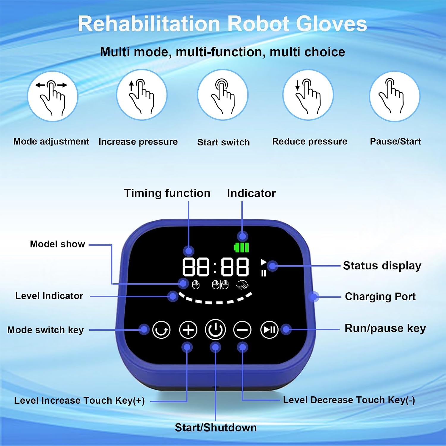Hand Function Rehabilitation Robot Gloves Finger Hemiplegia for RIGHT HAND XL