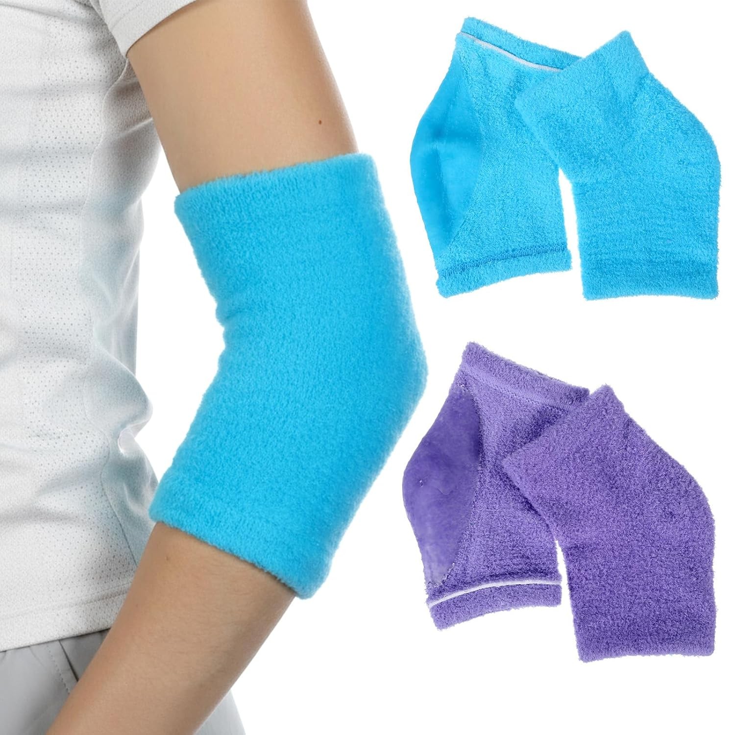 2 Pairs Elbow Moisturizing Sleeve,Elbow Pads for Women with Beauty Gel Moisturiz