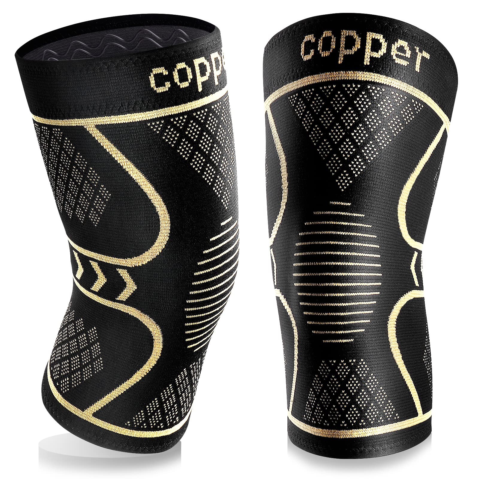 Knee Compression Sleeves 2 Pack for Pain Relief, Arthritis, ACL, Meniscus Suppor