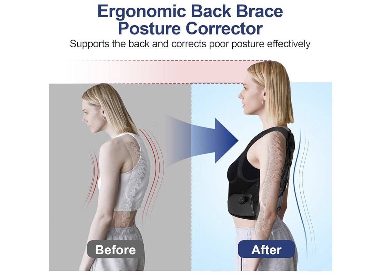 Eambond Adjustable 2 in 1 Back Brace and Posture Corrector for Men & Women*READ