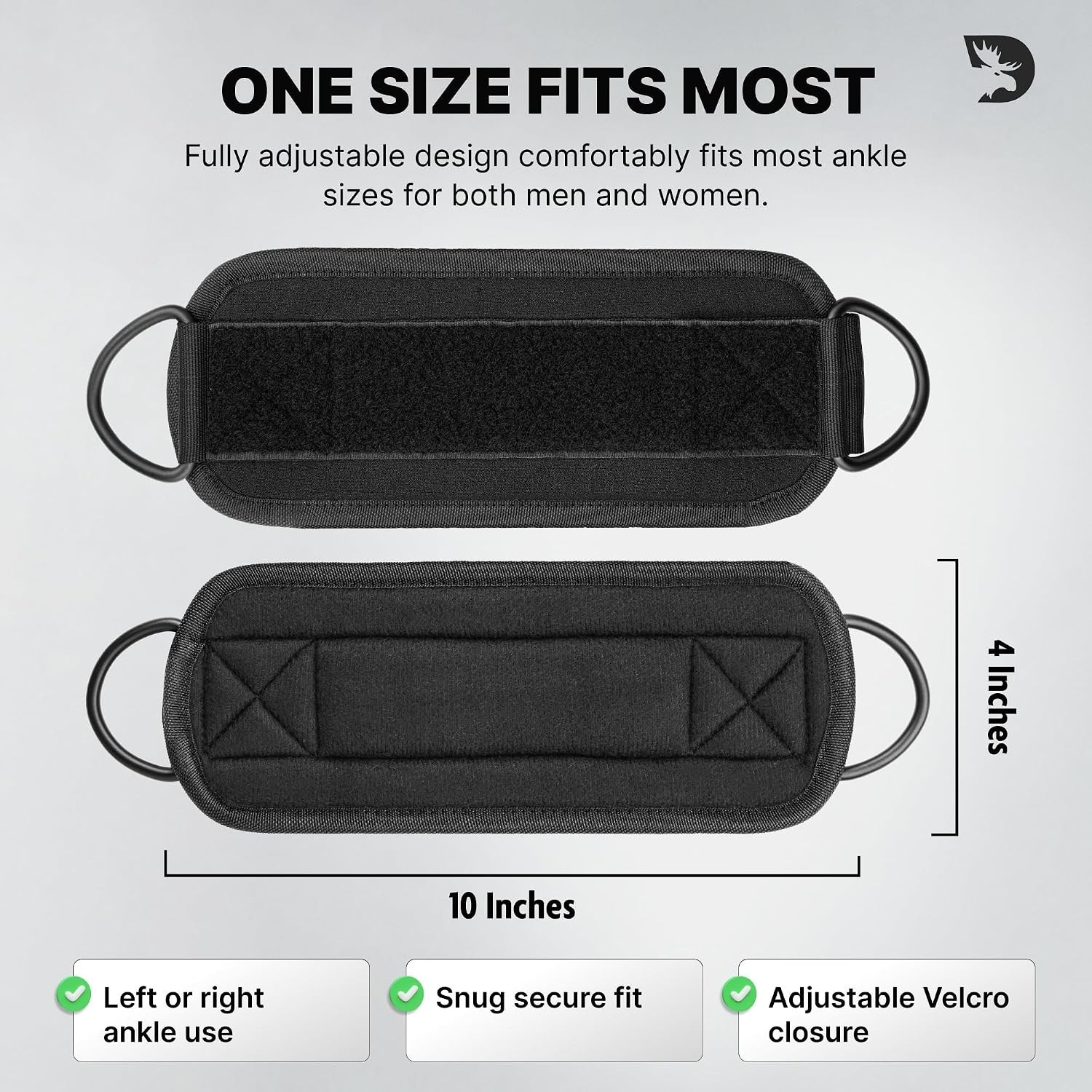 DMoose Ankle Strap for Cable Machine – One Size Fit with Padding, Workout Ki…