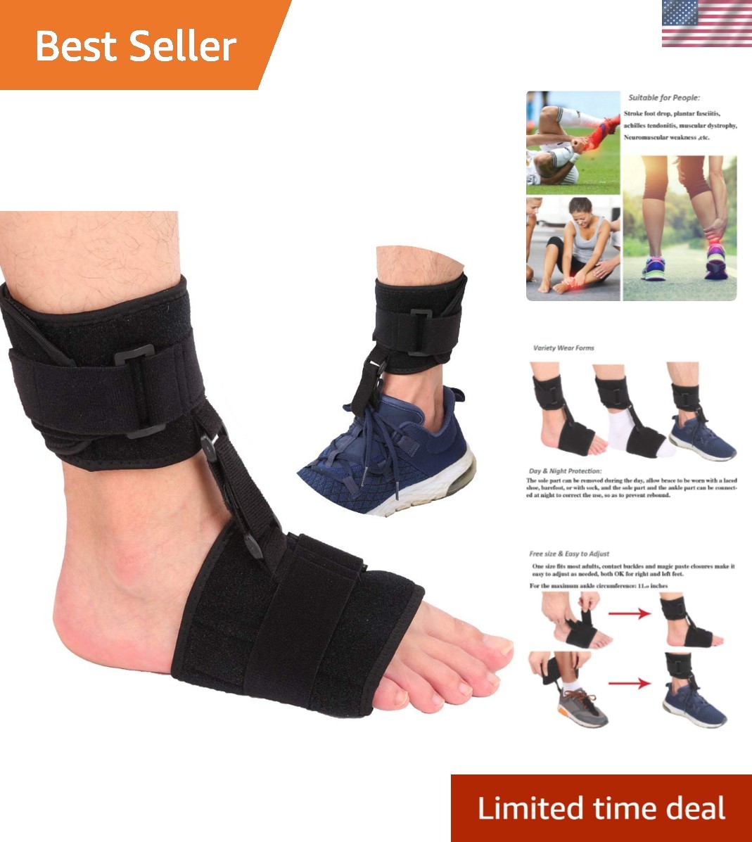 Unisex Adult AFO Drop Foot Brace – Comfortable Gait Improvement Solution