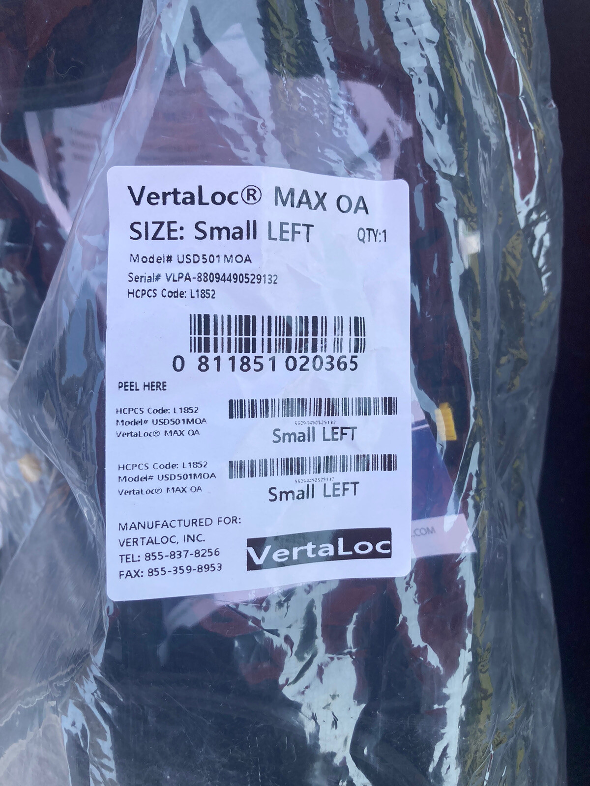 USD501MOA Vertaloc Max OA KNEE BRACE Knee Support Small Left Leg + Sleeve