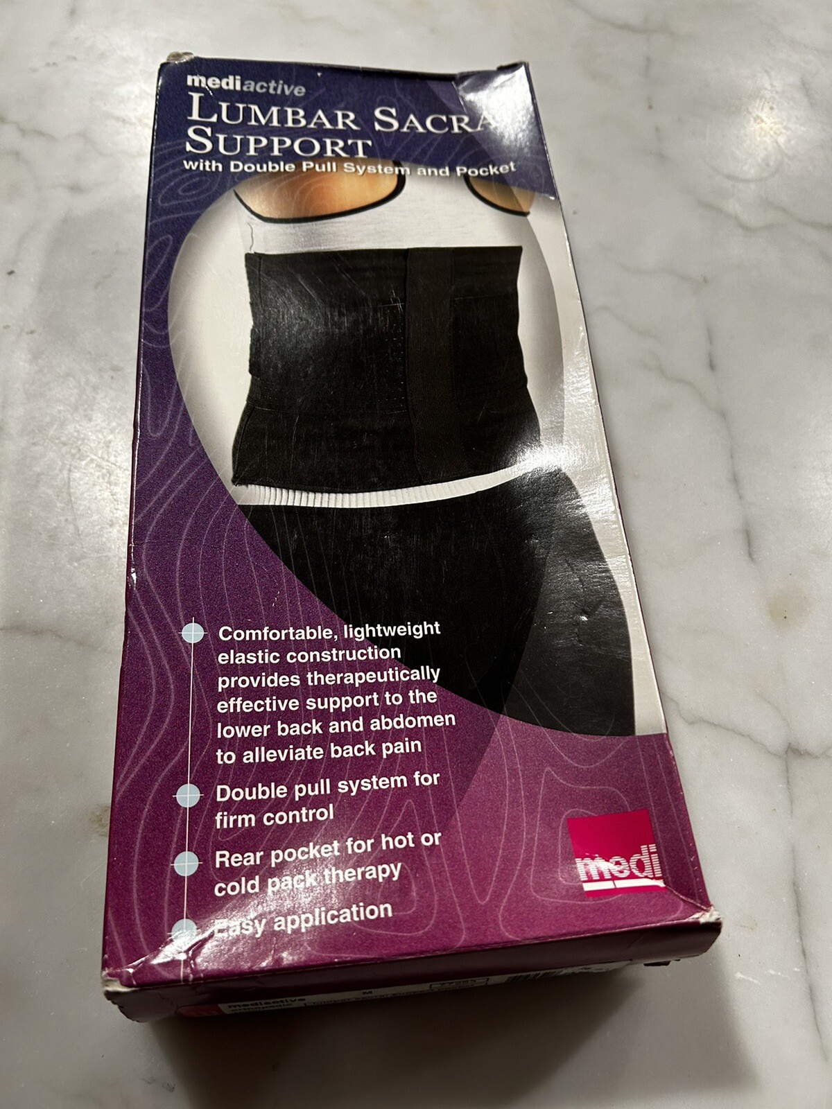 Mediactive Lumbar Sacral Support with Double Pull System And Pocket