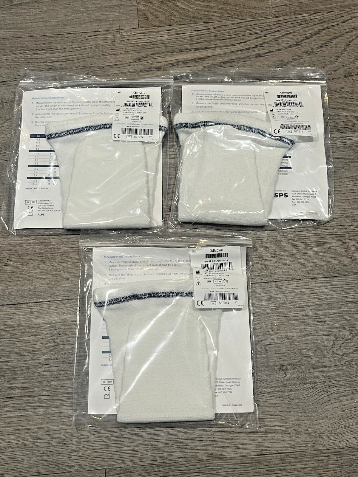 3 NEW CoolBlue Prosthetic Socks 5-Ply Size 1-2 Length 10-14 CB5MDSH2 Sealed