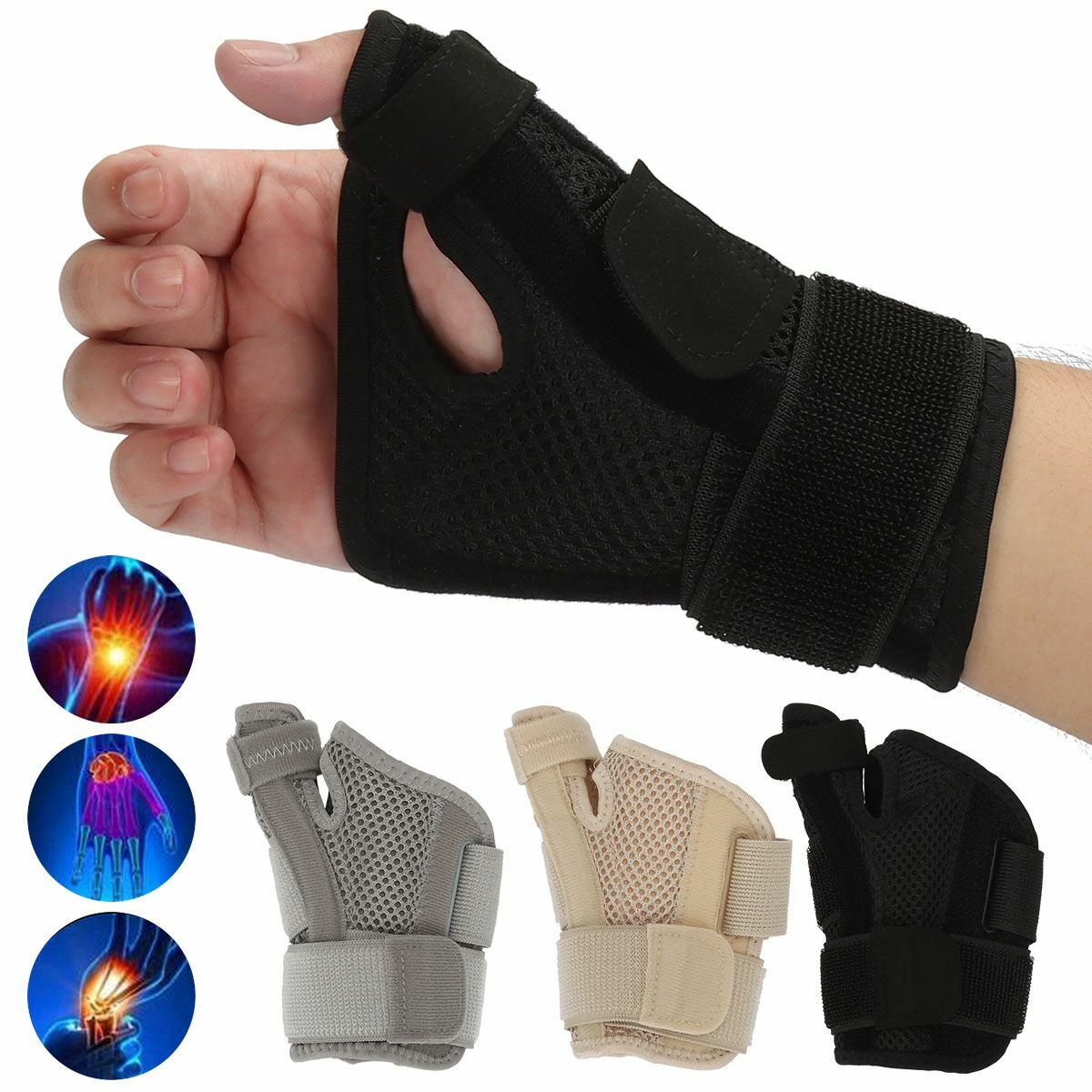 Thumb Brace Wrist Support – Hand Splint for Carpal Tunnel Tendonitis Pain Relief