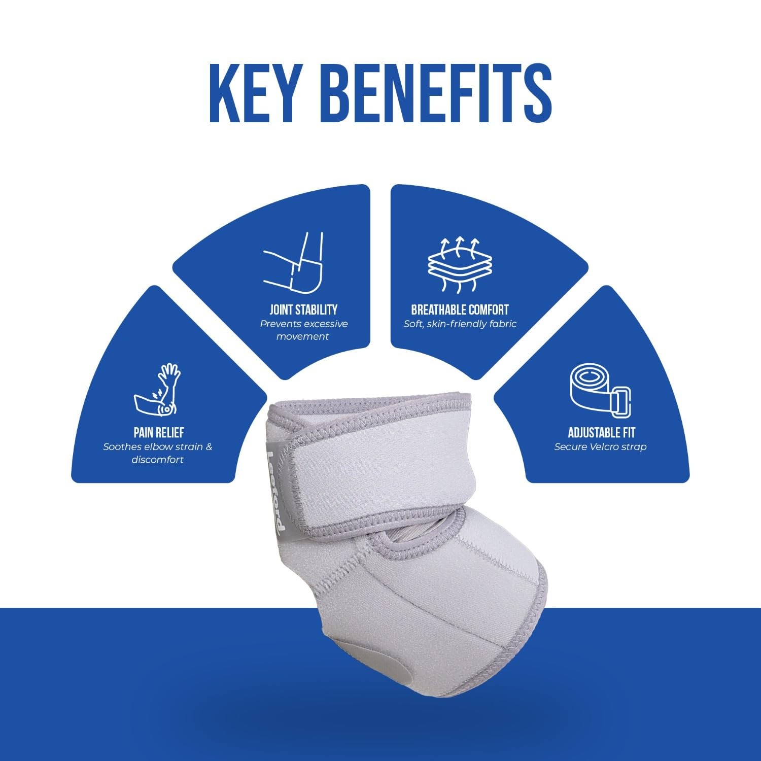 Leeford Elbow Wrap for Gym, Badminton & Pain Relief – Neoprene Support Guard