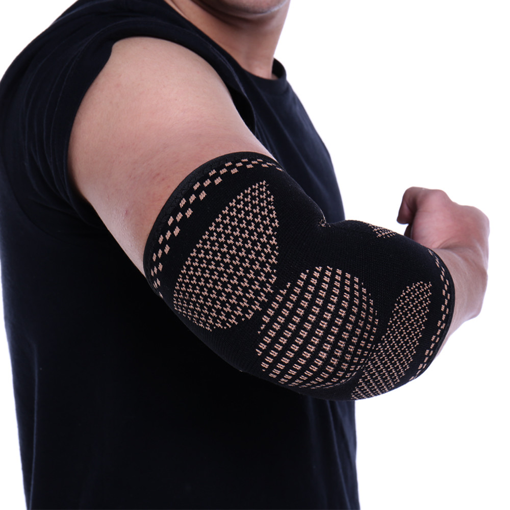Copper Elbow Brace Support Arm Compression Sleeve Elastic Tennis for Tendonitis