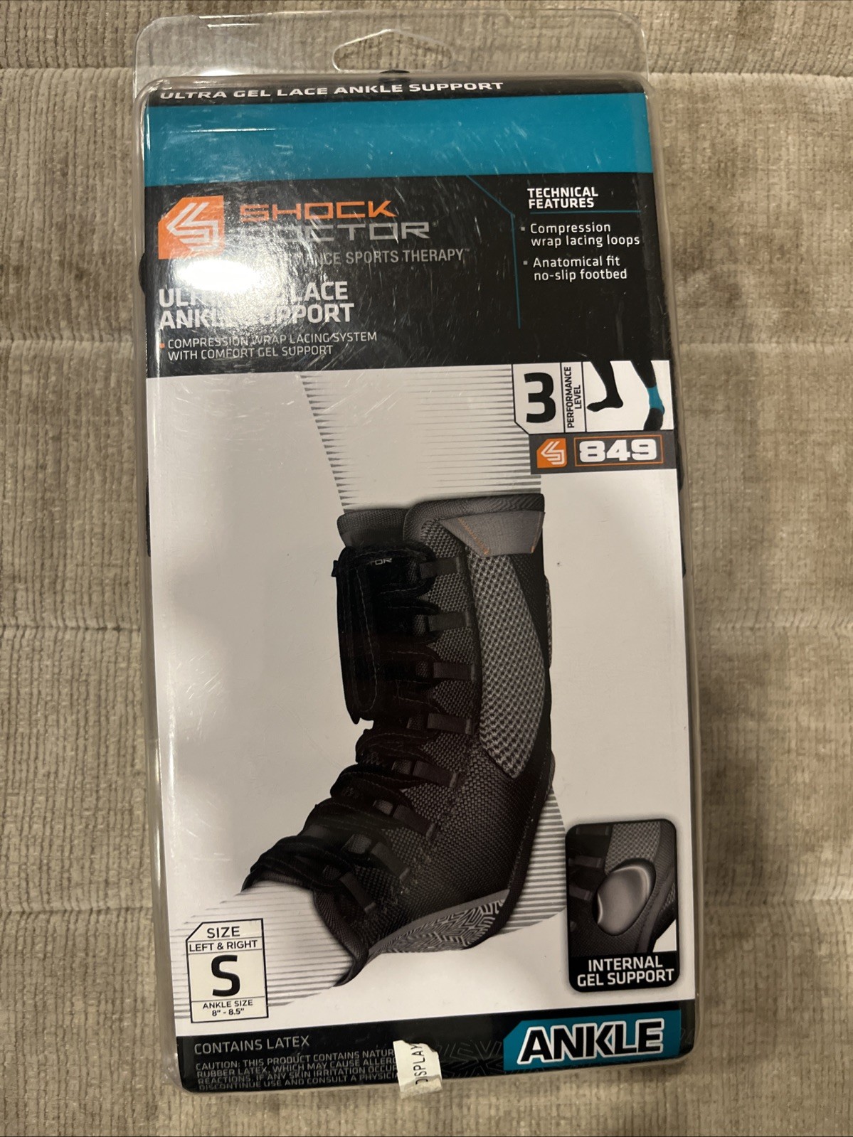 849 Ultra Lace Up Ankle Support, Small, Black