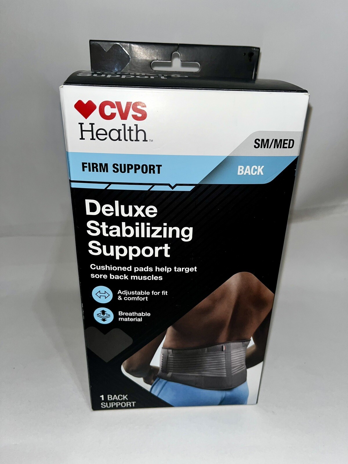 CVS Health Firm Support Back Deluxe Stabilizing Support: Size SM/MED New In Box