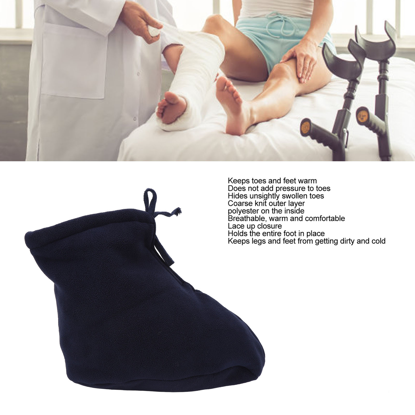 Cast Toe Cover Sock Thickened Padded Cast Foot Warm Sock For Autumn Winter US