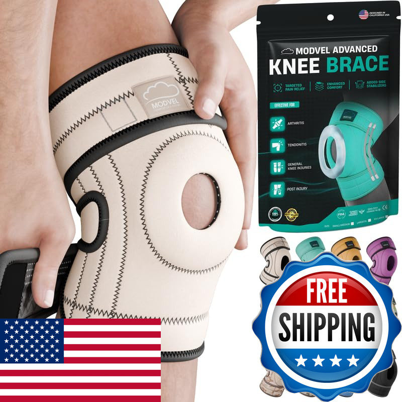 Modvel Elite Knee Brace Side Stabilizers Patella Gel Pads For Maximum Knee Pain