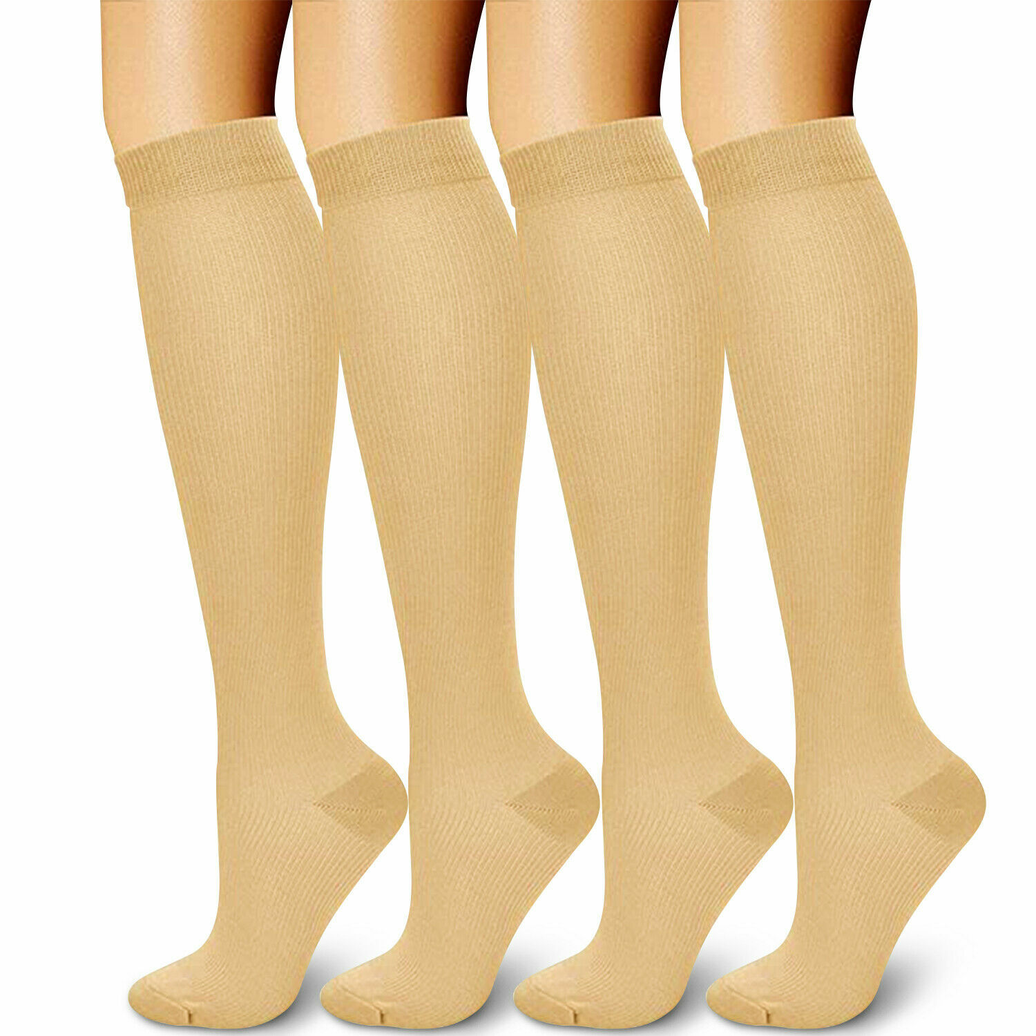 3 Pack Compression Socks (8-15mmHg) Moisture Wicking Support Stockings