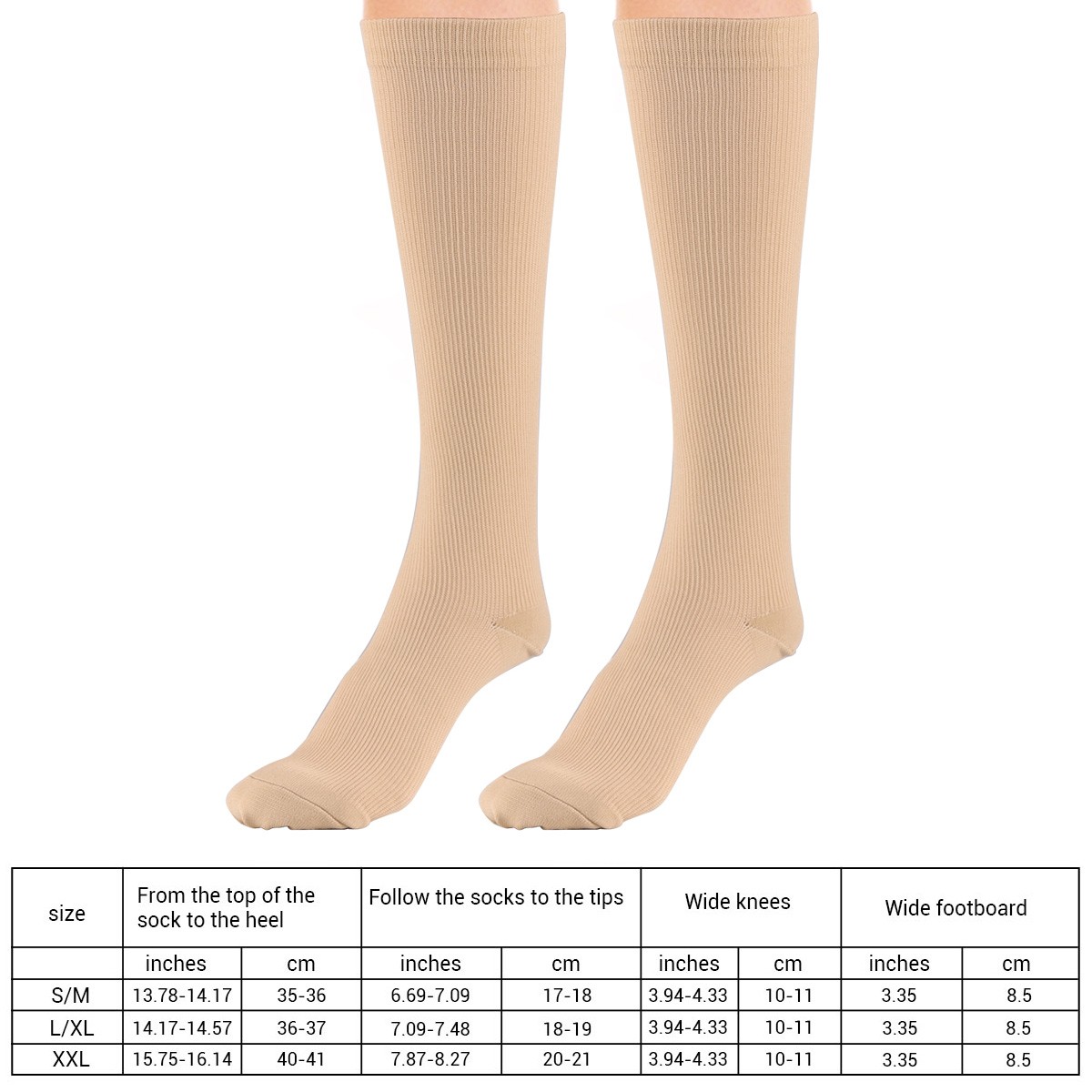 (6 Pairs) Copper Compression Socks 15-20mmHg Graduated Support Mens Womens S-XXL