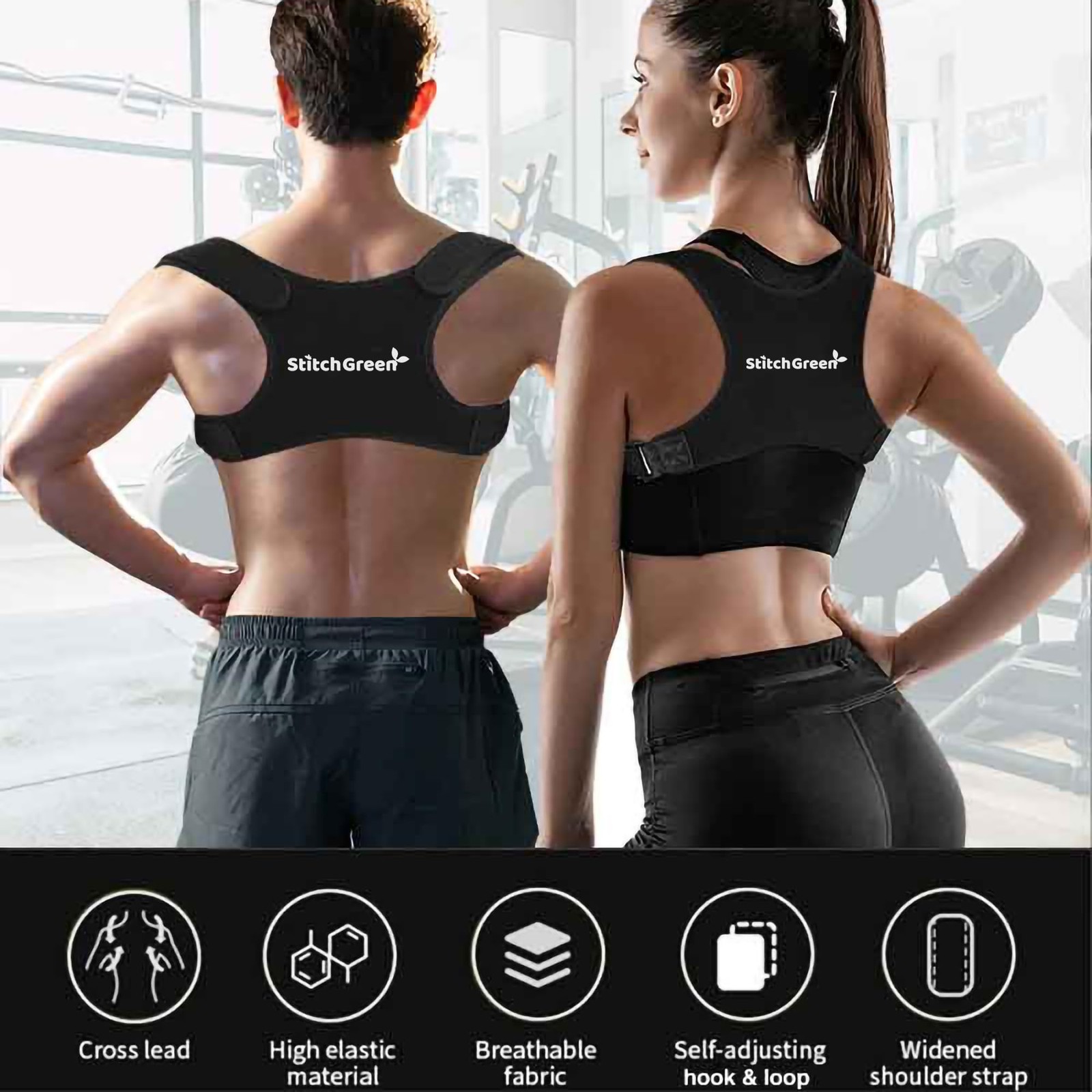 Breathable-Invisible Upper Back Brace Support Posture Corrector for Men & Women