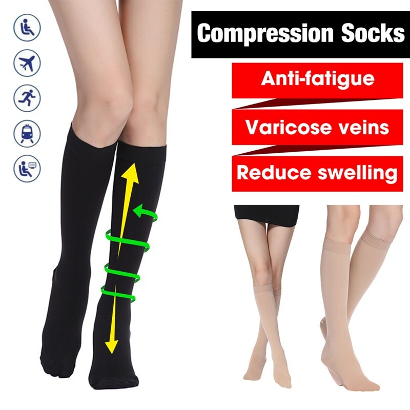 3 Pack Compression Socks (8-15mmHg) Moisture Wicking Support Stockings