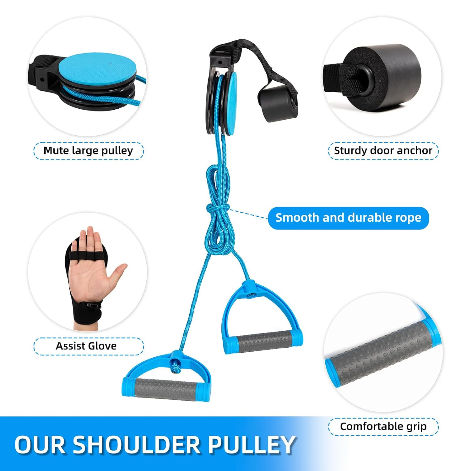 Shoulder Pulley for Physical Therapy,Over the Door Arm Exercise Pulley | Rehab