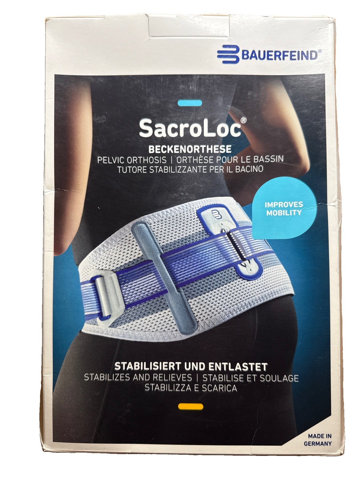 Bauerfeind SacroLoc Sacroiliac Pelvic Orthosis Back Brace Titanium Size 3