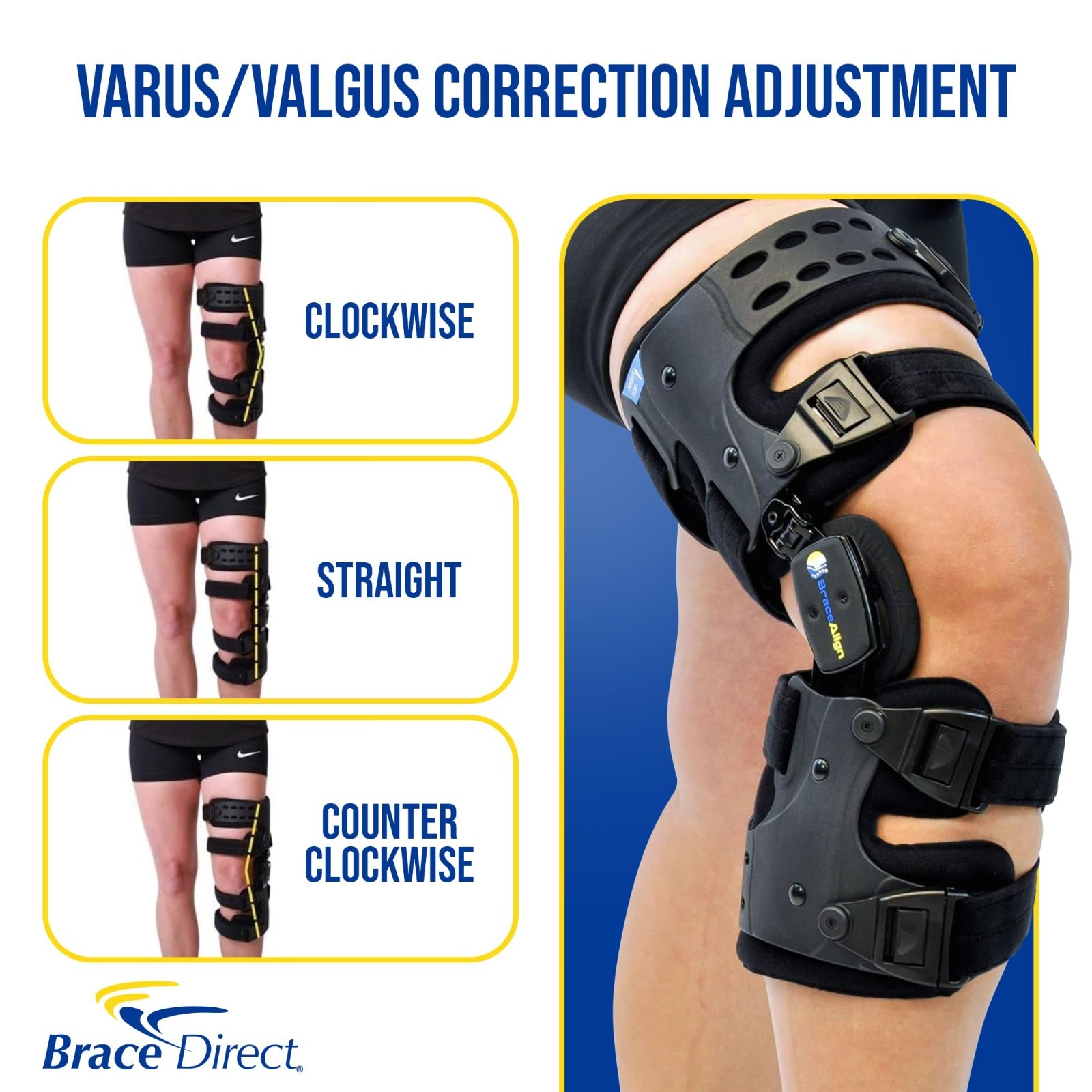 Brace Align OA ROM Unloader Knee Adjustable Offloading(Left – Thigh up to 30 in)