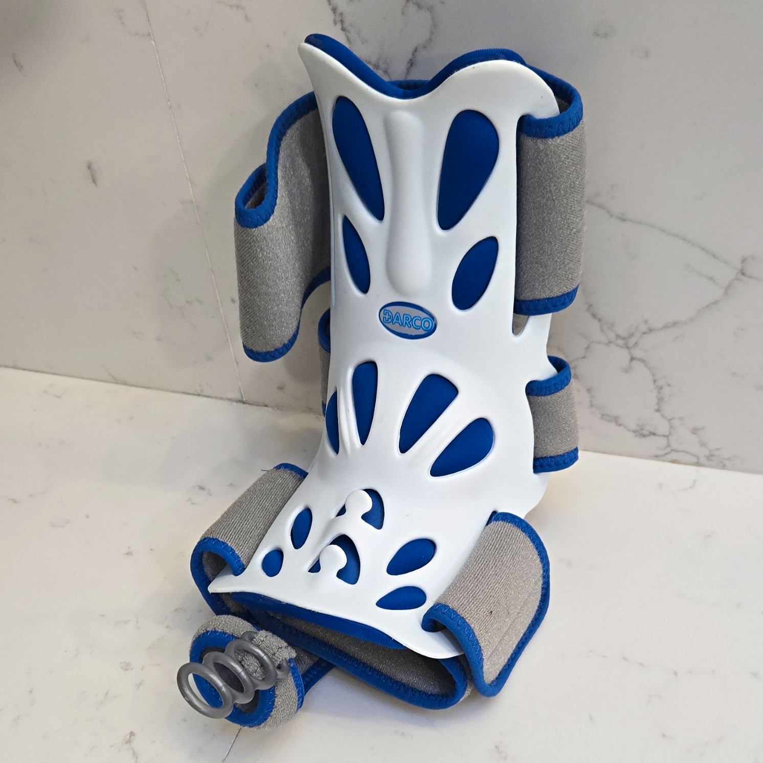 DARCO Ankle/Foot Brace Stabilization Adjustable One Size White/Blue/Gray