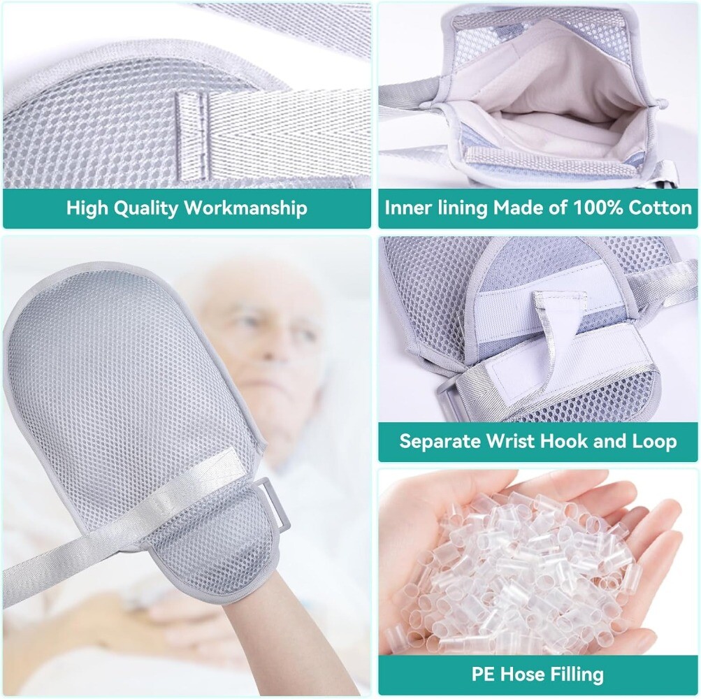 2Pack Restraint Gloves for Dementia Patients Elderly Care Autistic Child Safety
