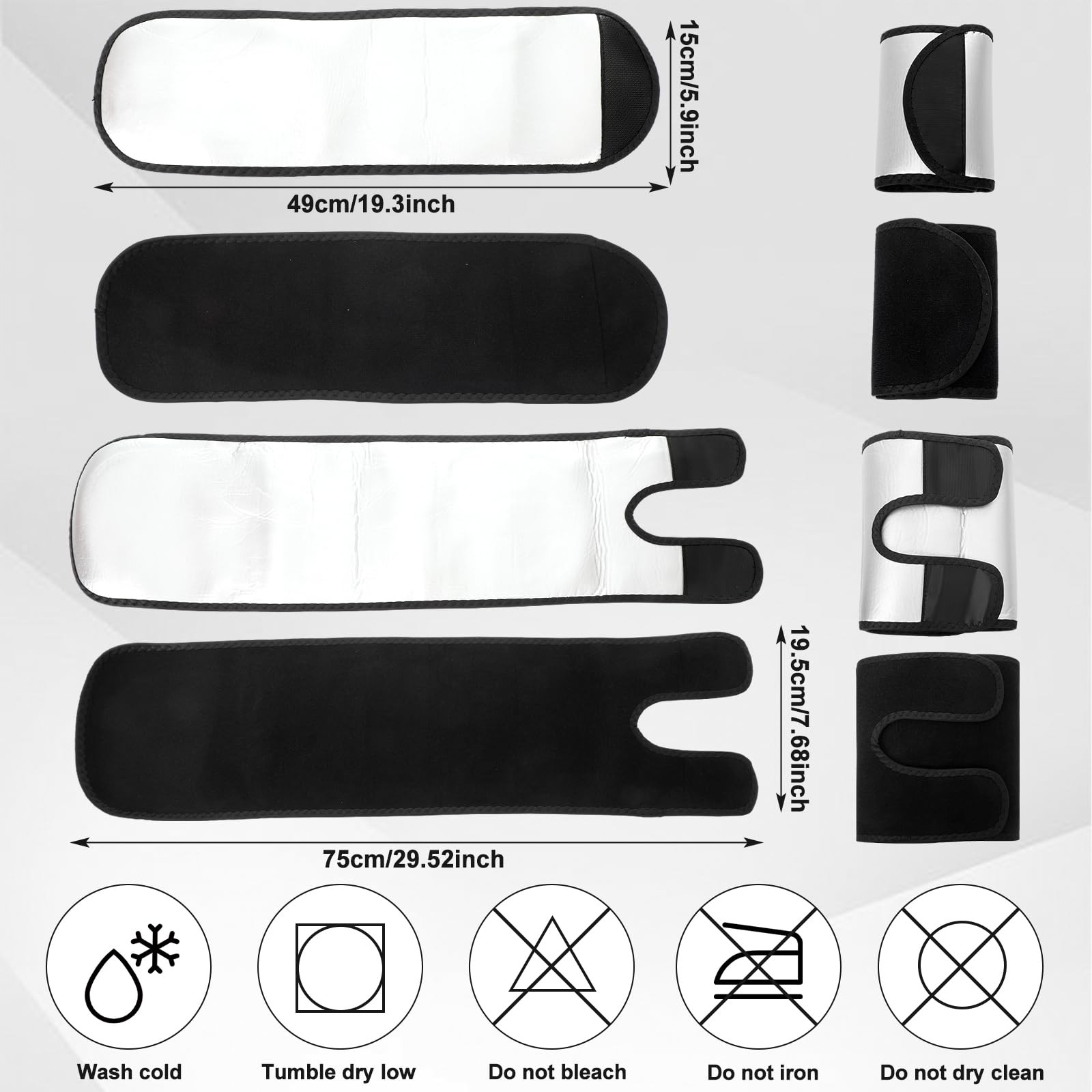 Shyyween 4 Pcs Thigh Wraps & Arm Trimmers Set Thigh and Arm Sweat Bands Slimm…