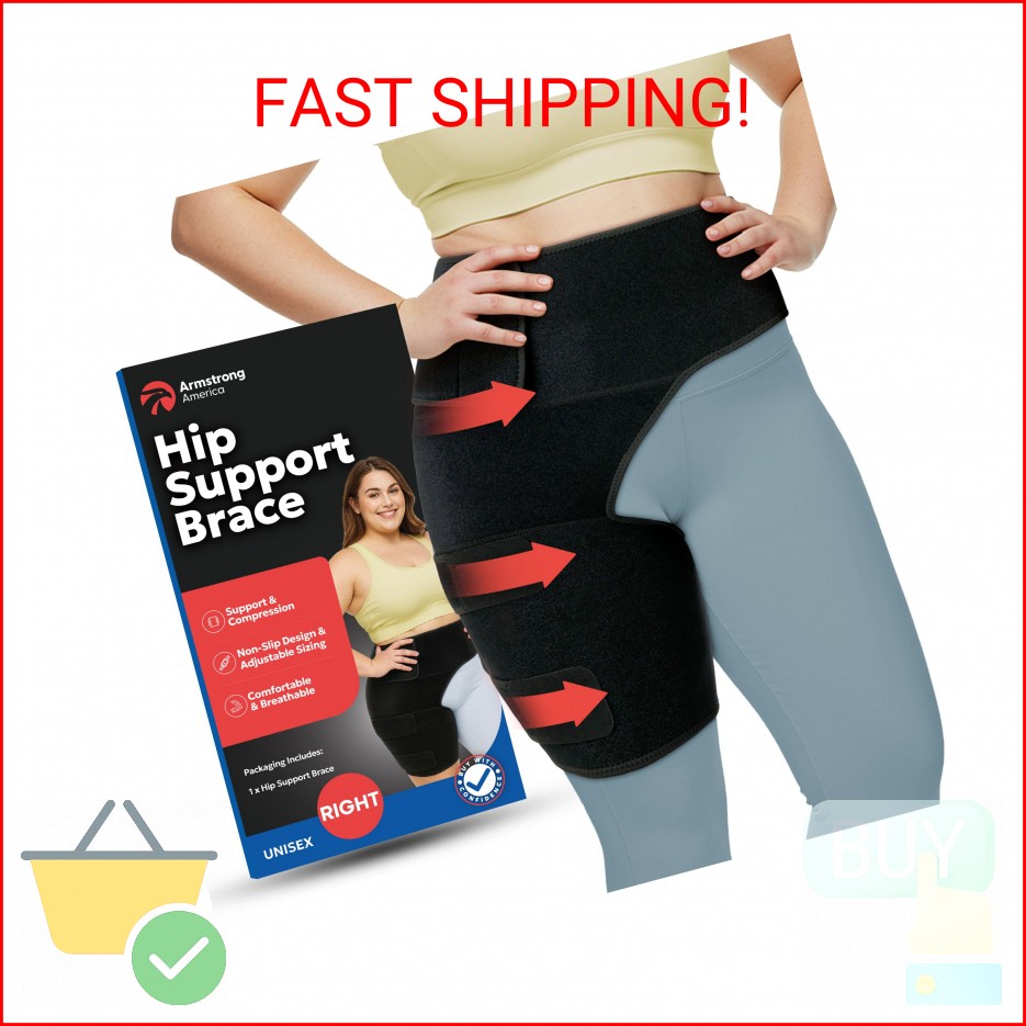 Plus Size Hip Brace Thigh Compression Sleeve | Sciatica Pain Relief Device Brace