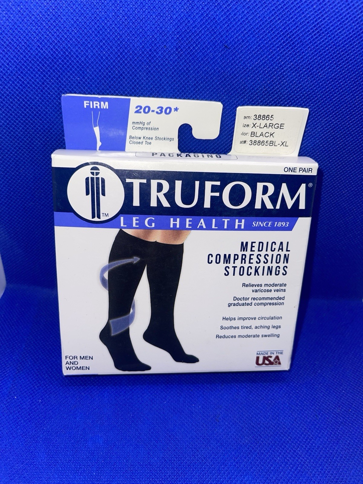 Truform Leg Health Medical Black Size XL Unisex Compression Stockings 20-30 mmHg
